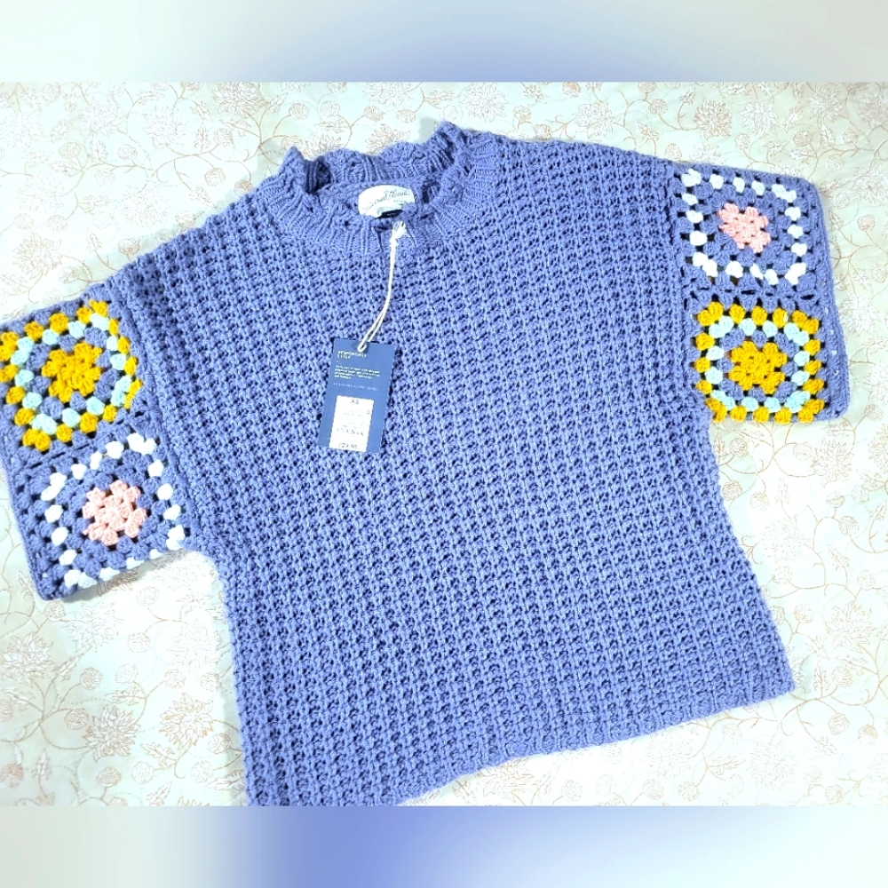 NWT granny knit crochet top size XS